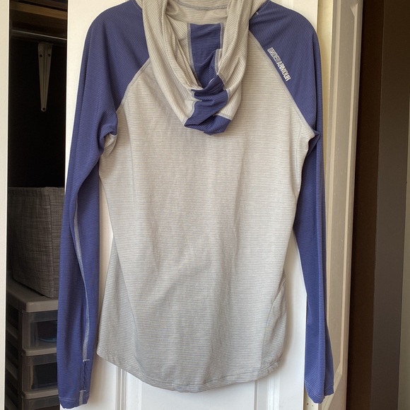 Under Armour Heatgear long sleeve running tee in grey and blue, M - Picture 2 of 10